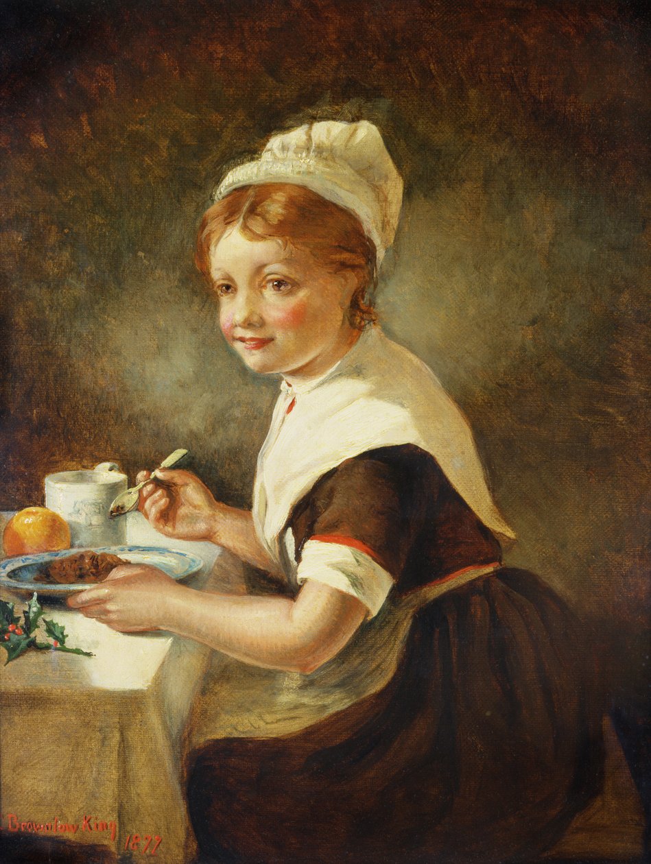 Foundling girl på julemiddagen, 1877 av Emma Brownlow