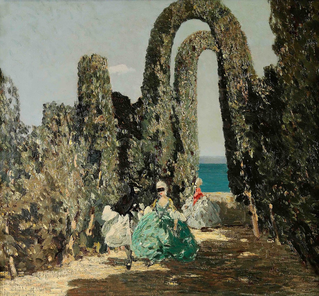 Maskerte damer, ca. 1909. av Emma Ciardi