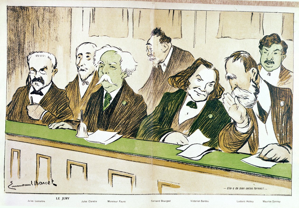 Karikatur av Gabriel Faure (1845-1924) som leder konservatoriets jury, fra 