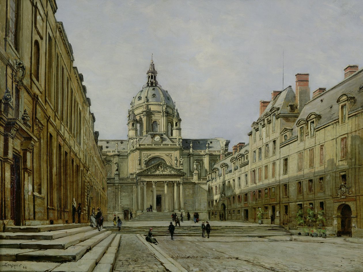 Gårdsplassen til den gamle Sorbonne, 1886 av Emmanuel Lansyer