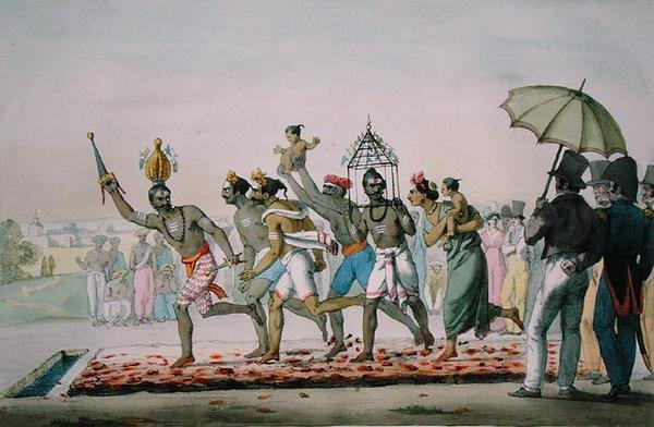 Fire walking festival, India, fra 