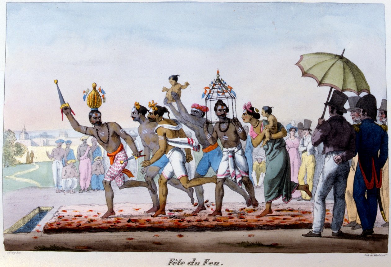 Festival of Fire, India, midten av 1800-tallet av Emmanuel Adolphe Midy