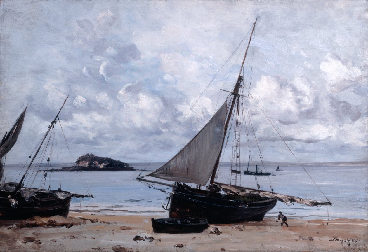 Strandede båter ved St Jean, 1884 av Emmanuel Lansyer