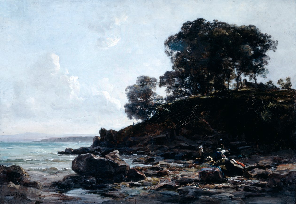 Vaskeriet ved lavvann, 1891. av Emmanuel Lansyer
