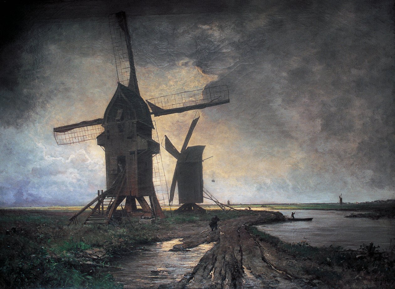 Mølle på Lillesletten. 1877 (olje på lerret) av Emmanuel Lansyer