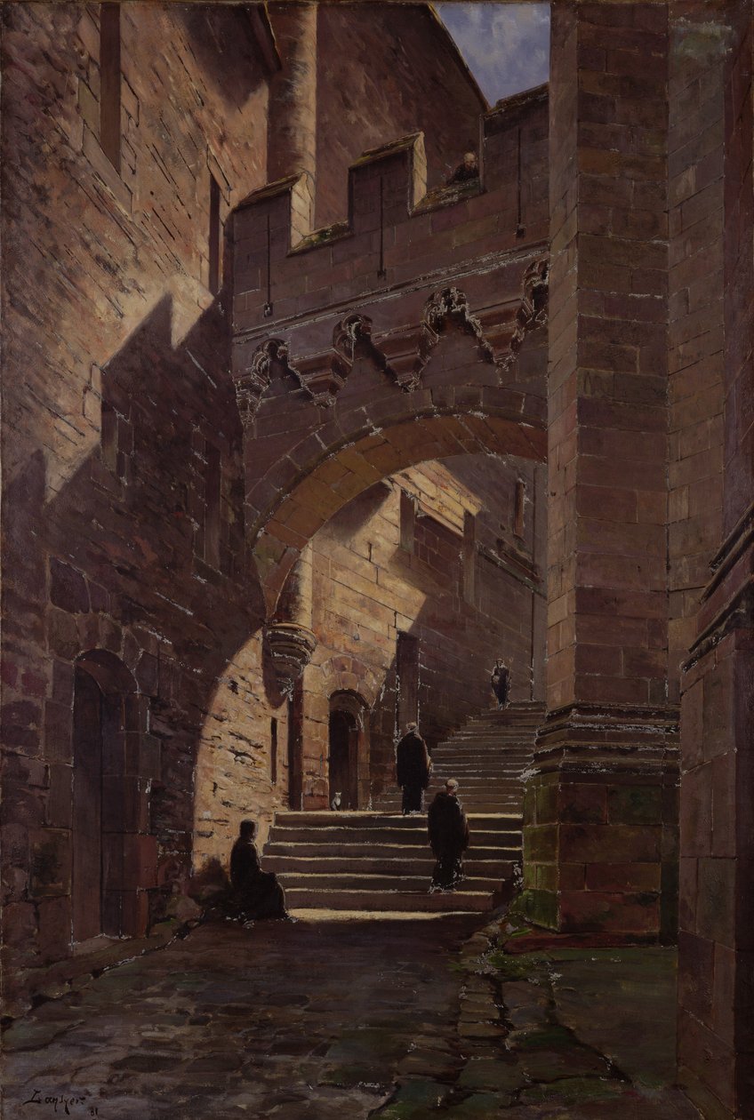 Mont Saint-Michel, befestet port i klosteret, 1881 av Emmanuel Lansyer