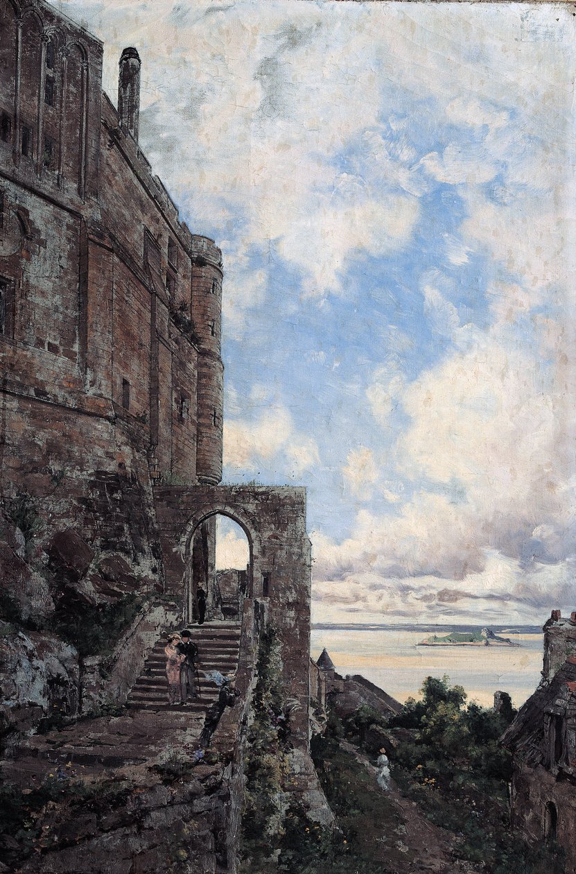 Mont Saint-Michel. Western Gate til Barbican på Châtelet av Emmanuel Lansyer