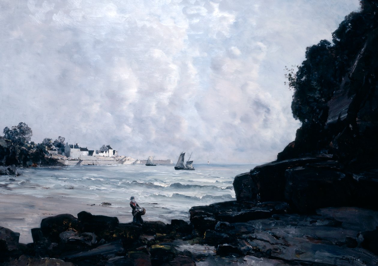 Havnen i Douarnenez, 1884 av Emmanuel Lansyer