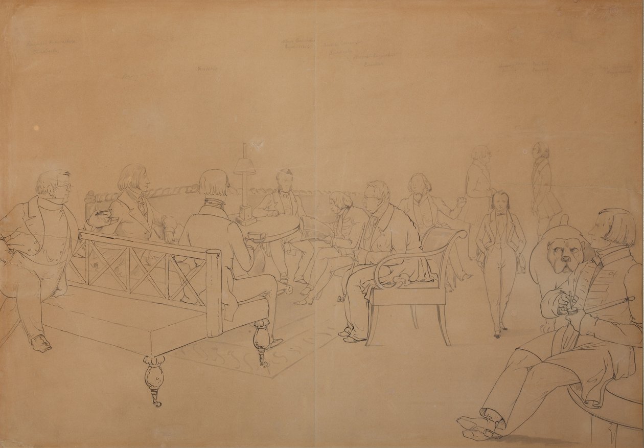Salongen til Avdotya Petrovna Yelagina, 1840-tallet av Emmanuil Alexandrovich Dmitriev Mamonov