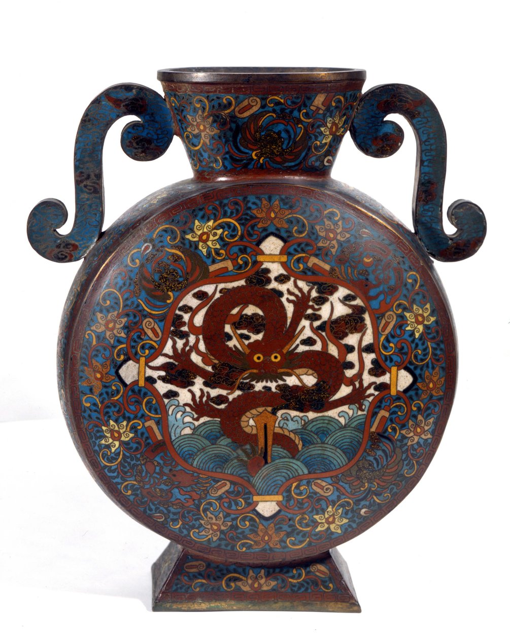 Kinesisk vase i cloisonne-emalje, Manchou-perioden av Empress Cixi Manchu Chinese