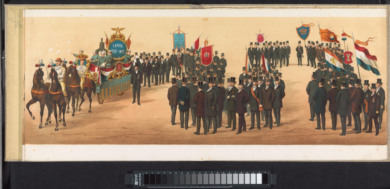 Prosesjon i Haarlem, 1872 (plate 10) Prosesjon holdt i Haarlem, 1. april 1872. (serietittel på objekt) av Emrik and Binger