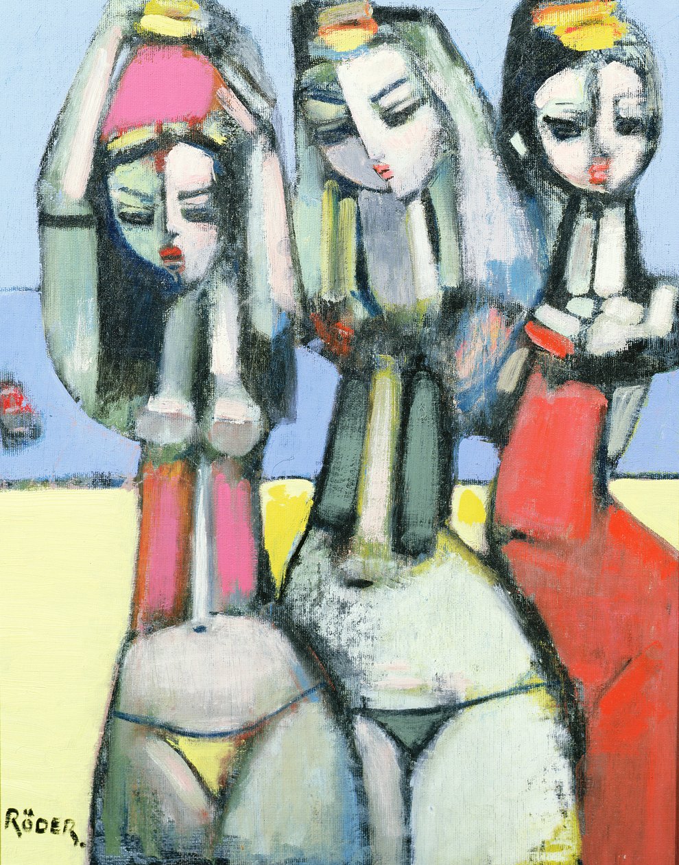 Friends, 2007 (olje på lerretstavle) av Endre Roder