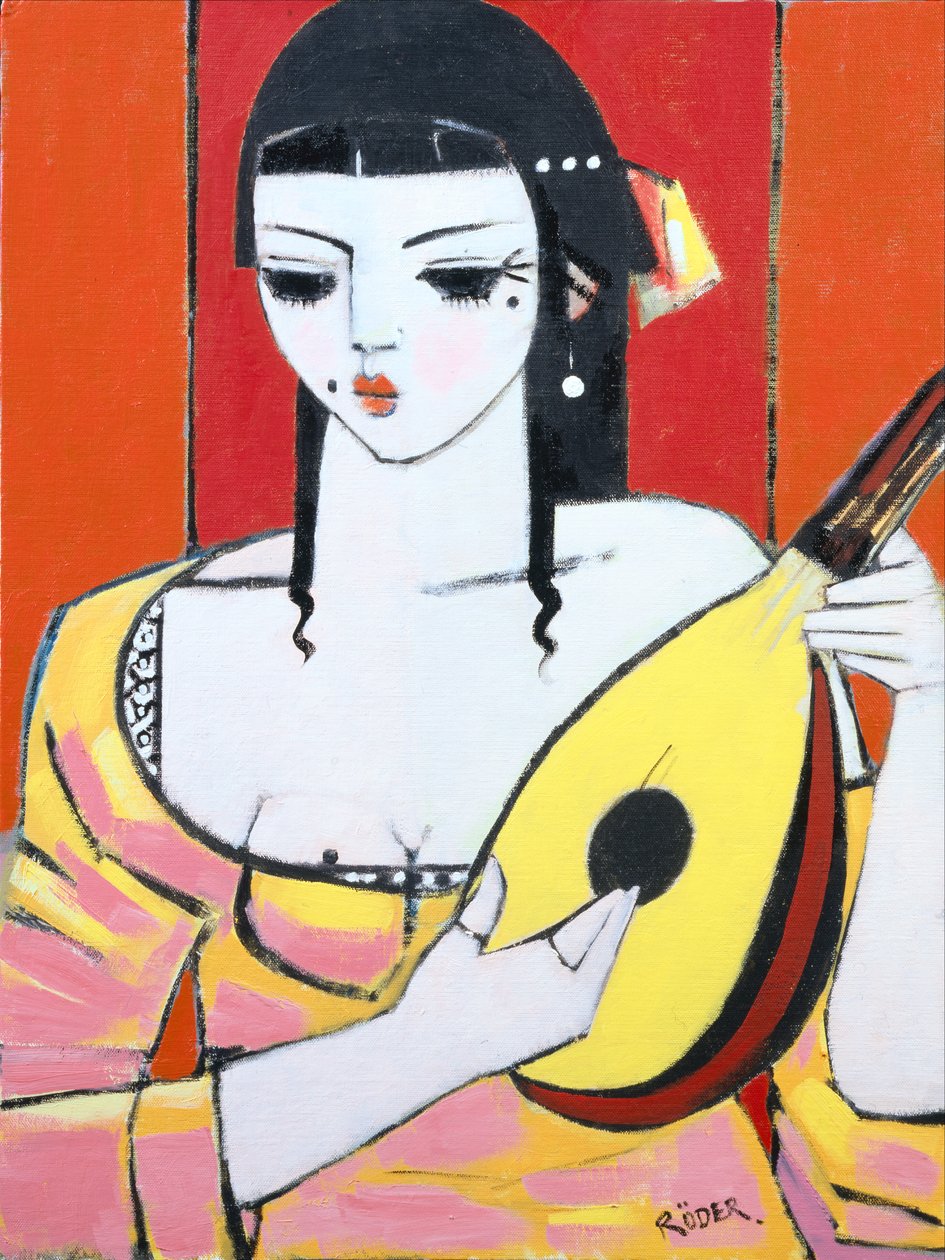Mandolin, 2008 (olje på lerretstavle) av Endre Roder