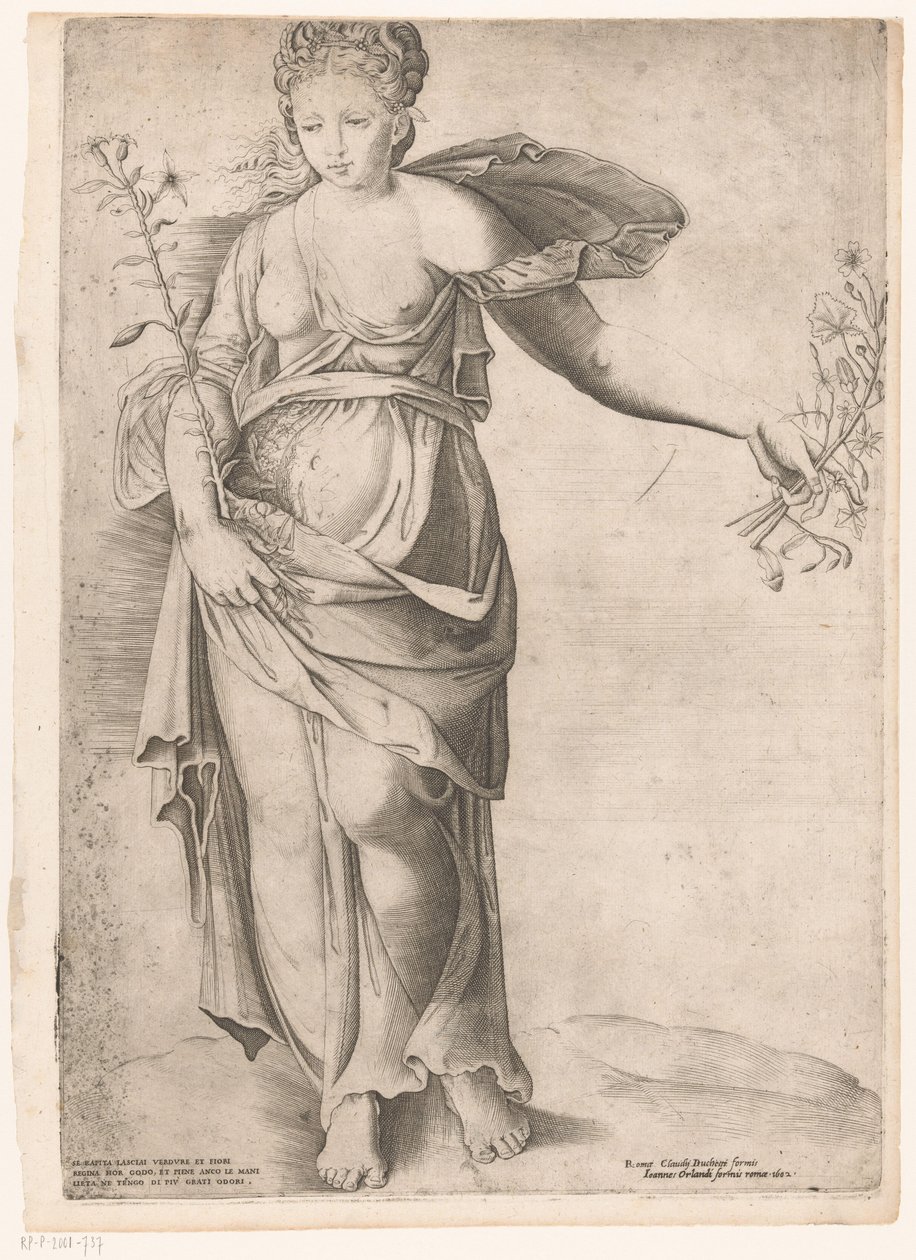 Flora av Proserpina Mirror of Roman Magnificence (serietittel) av Enea Vico (attributed to)