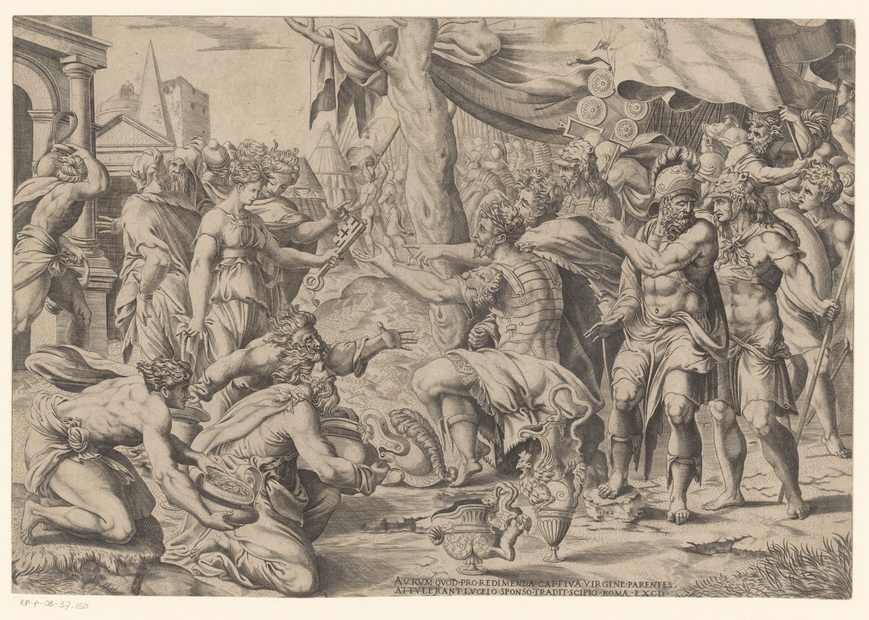 Scipio får gaver av Enea Vico (possibly)