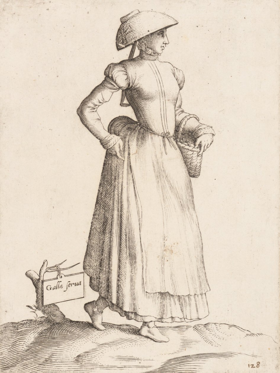 Kostymetallerken: Galla Serva, ca. 1557-58. av Enea Vico