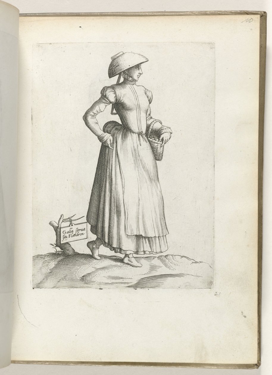Behold Galla eller Flandren. (tittel på objekt) Tjenester fra Vlaanderen, kledd i henhold til modus fra ca. 1550 Holdningene til forskjellige nasjoner i vår tidsalder (serietittel) av Enea Vico