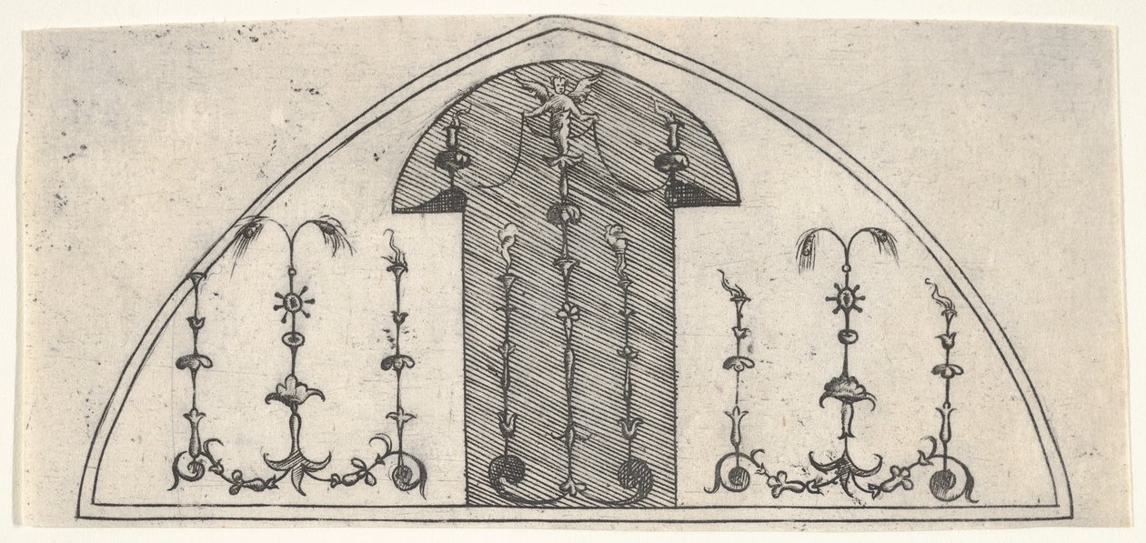 Lansettformet panel med grotesk dekorasjon, 1541. av Enea Vico
