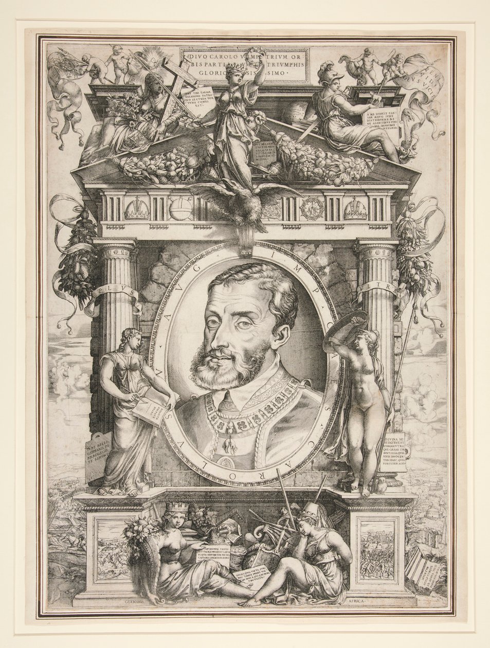 Portrett av Charles V av Enea Vico
