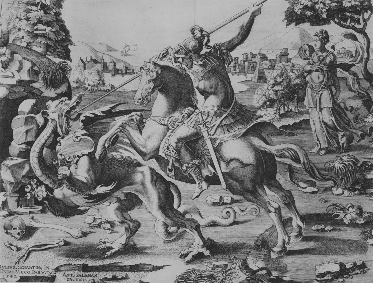 St George dreper dragen, 1542. av Enea Vico