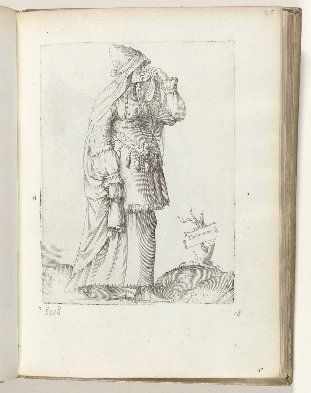Tartara (tittel på objekt) Tartaarse kvinne, ca. 1550 Holdningene til forskjellige nasjoner i vår tidsalder (serietittel) av Enea Vico