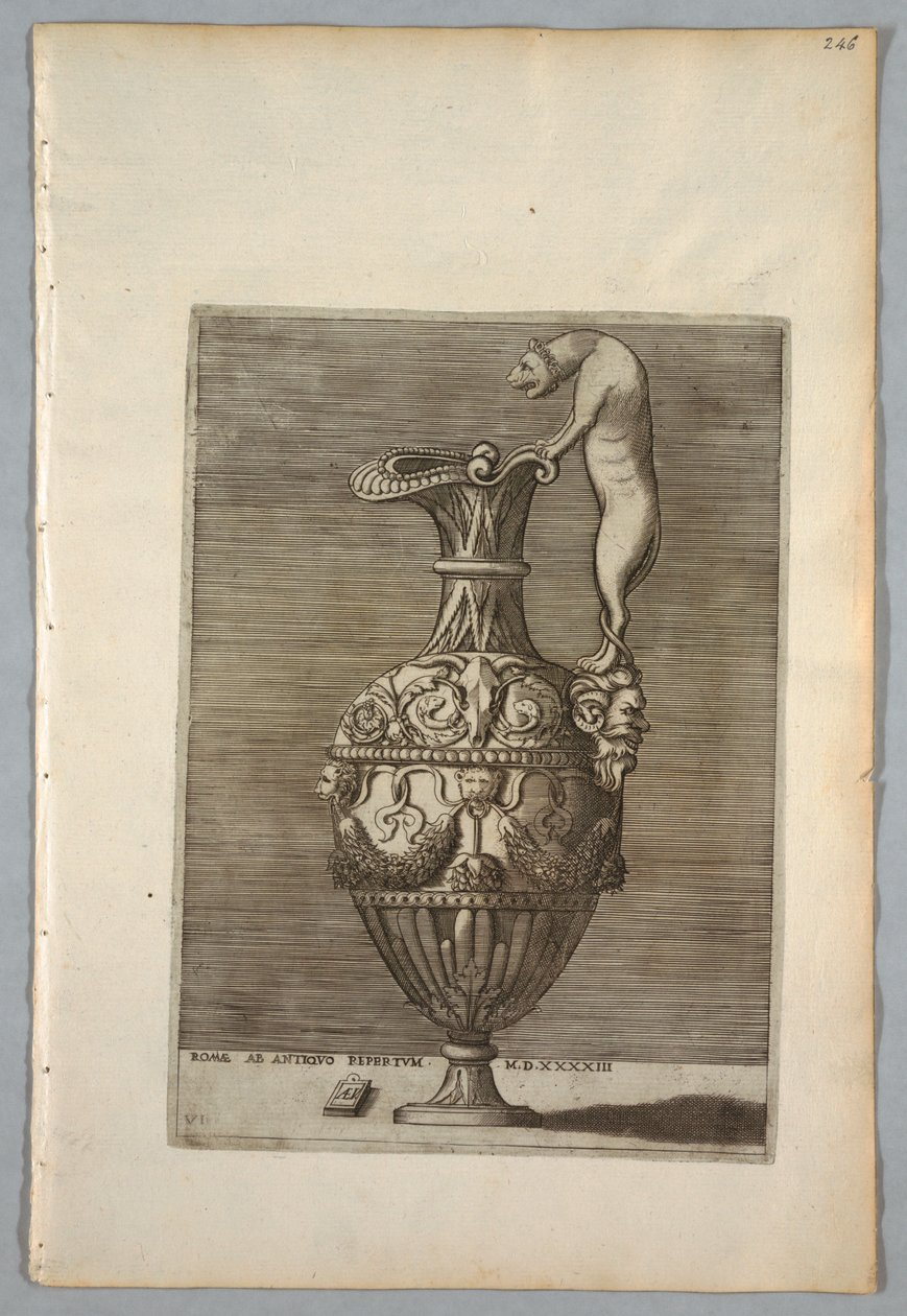 Vase (plate 6 i en serie) av Enea Vico