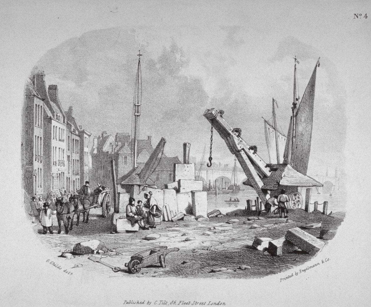 Millbank, Westminster, London, c1825 av Engelmann and Company