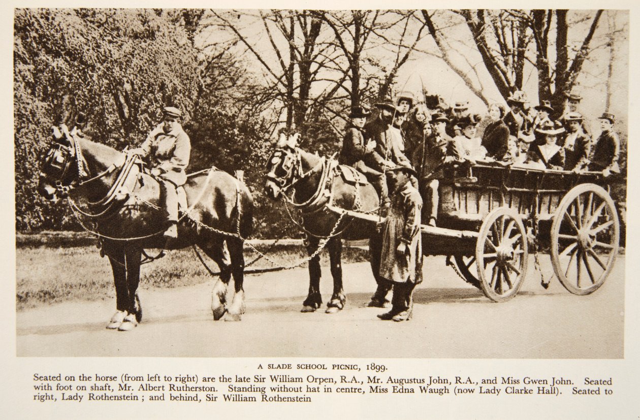 A Slade School Picnic, 1899, fotografi fra The Times (sepia-bilde) av English Photographer