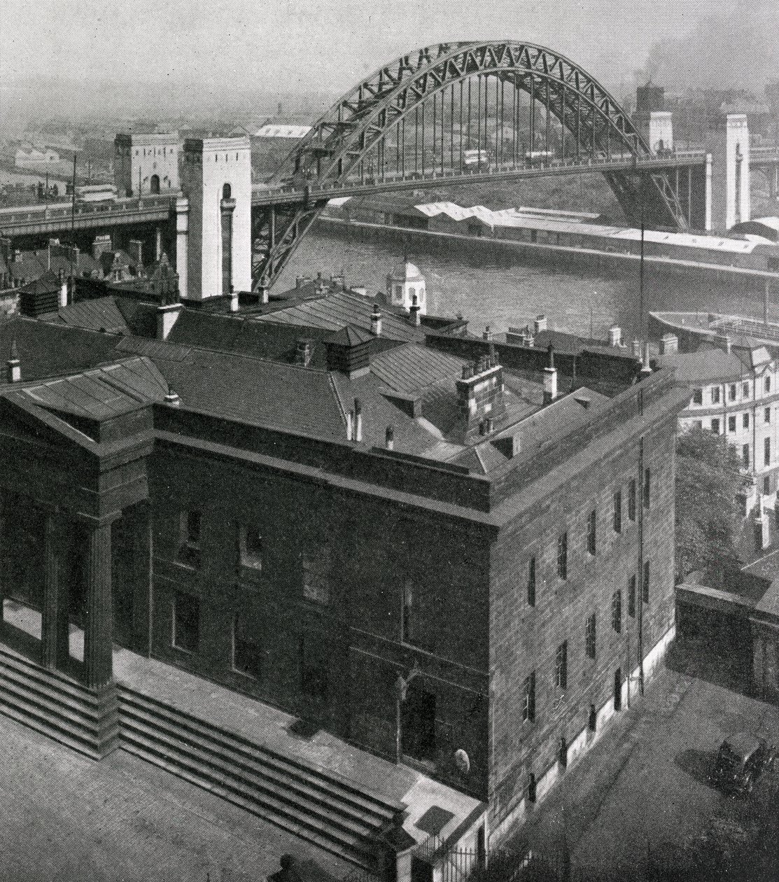 En utsikt over Tyne Bridge, med utsikt mot Gateshead fra Newcastle-upon-Tyne av English Photographer