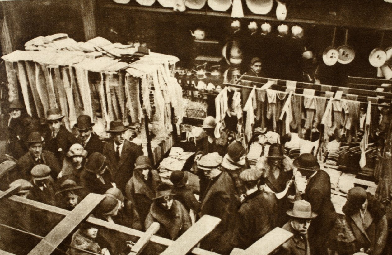 Berwick Street Market, Soho, på en lørdag, fra Wonderful London, publisert 1926-27 (fotogravure) av English Photographer