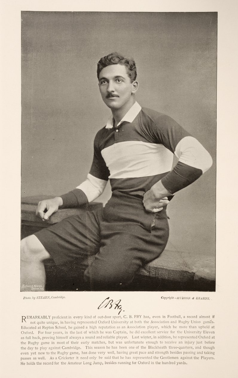 C.B. Fry, fra kjente fotballspillere, 1895 av English Photographer