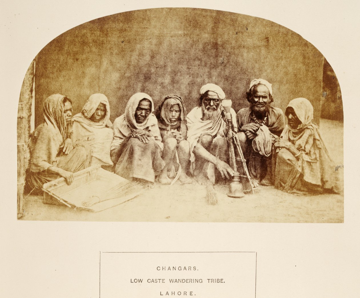 Changars, Low Caste Wandering Tribe, Lahore, fra The People of India, av J. Forbes Watson, utgitt 1868 (albumtrykk) av English Photographer