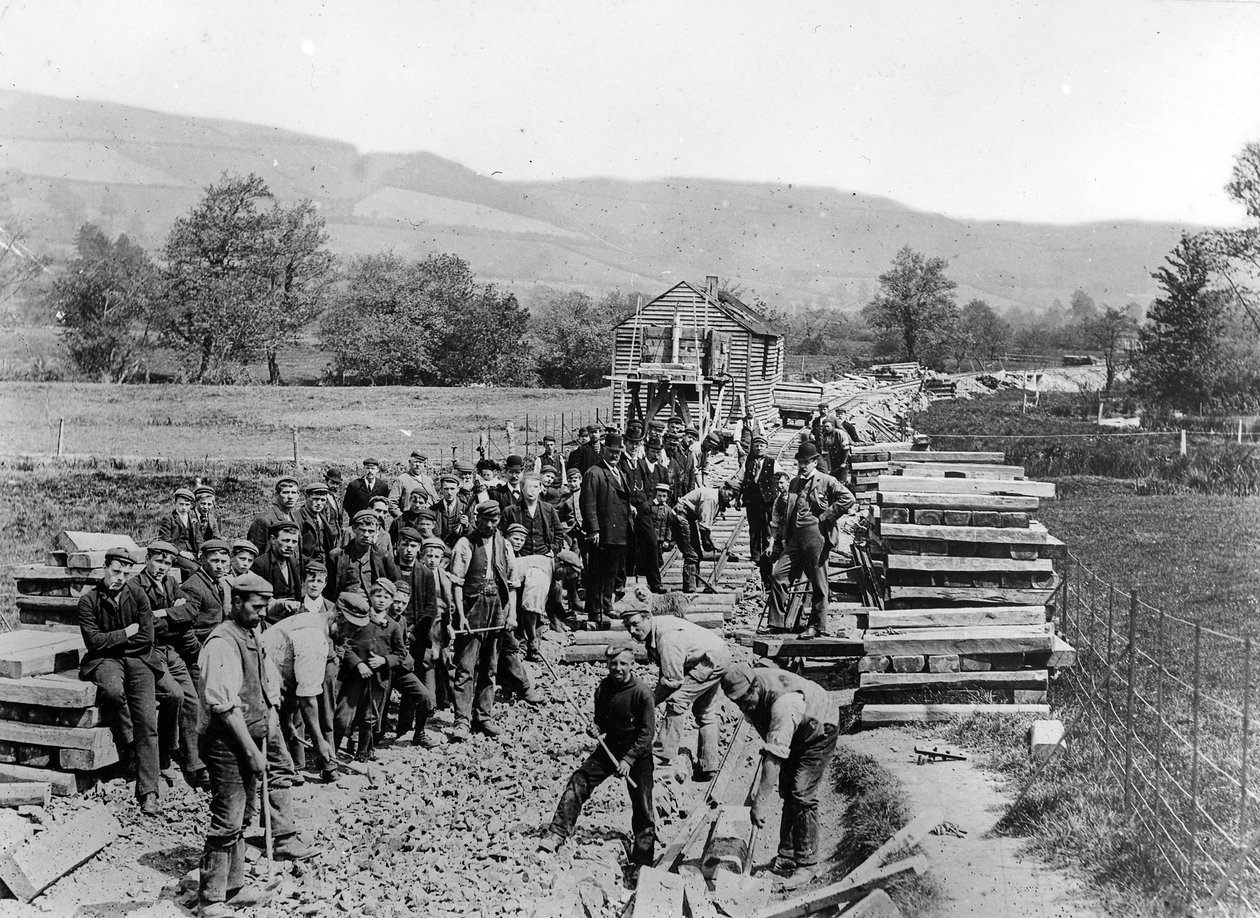 Bygging av Lynton og Barnstaple Railway, ca. 1890-98 av English Photographer