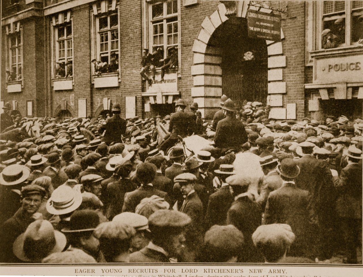Ivrige unge rekrutter til Lord Kitcheners New Army, 1914-19 av English Photographer