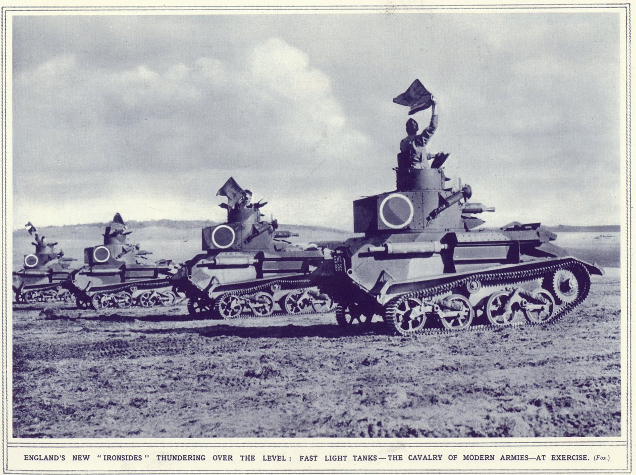 Englands nye jernsider dundrer over nivået, fra The Illustrated War News, publisert 1. november 1939 av English Photographer