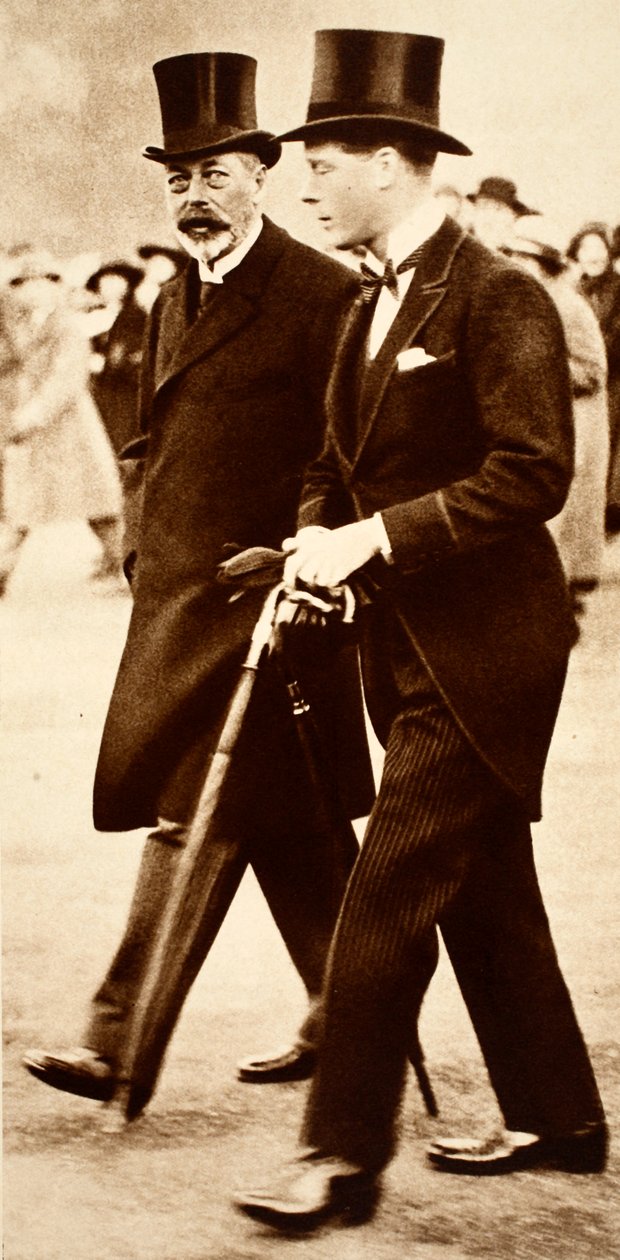 Far og sønn - kong George og prins Edward, slutten av 1920-tallet av English Photographer