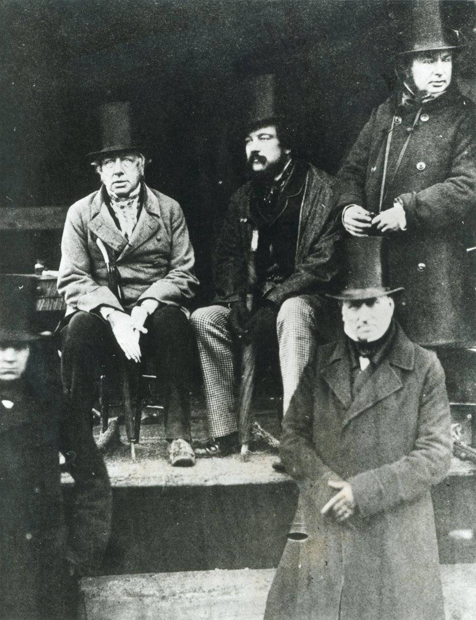 Fra LtoR, Lord Paget, Lord Carlisle og Isambard Kingdom Brunel (1806-59) av English Photographer