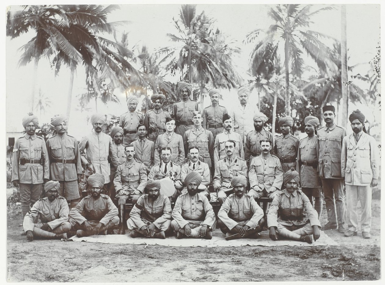 Gruppe av de 19. Punjabis i Øst-Afrika, 1914-15 av English Photographer