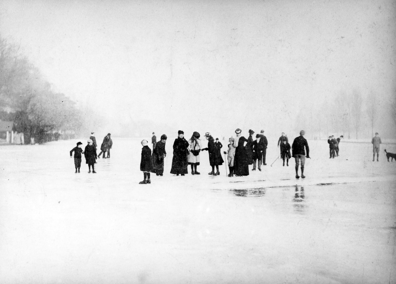 Skøyter på myrene, ca. 1870-99 av English Photographer