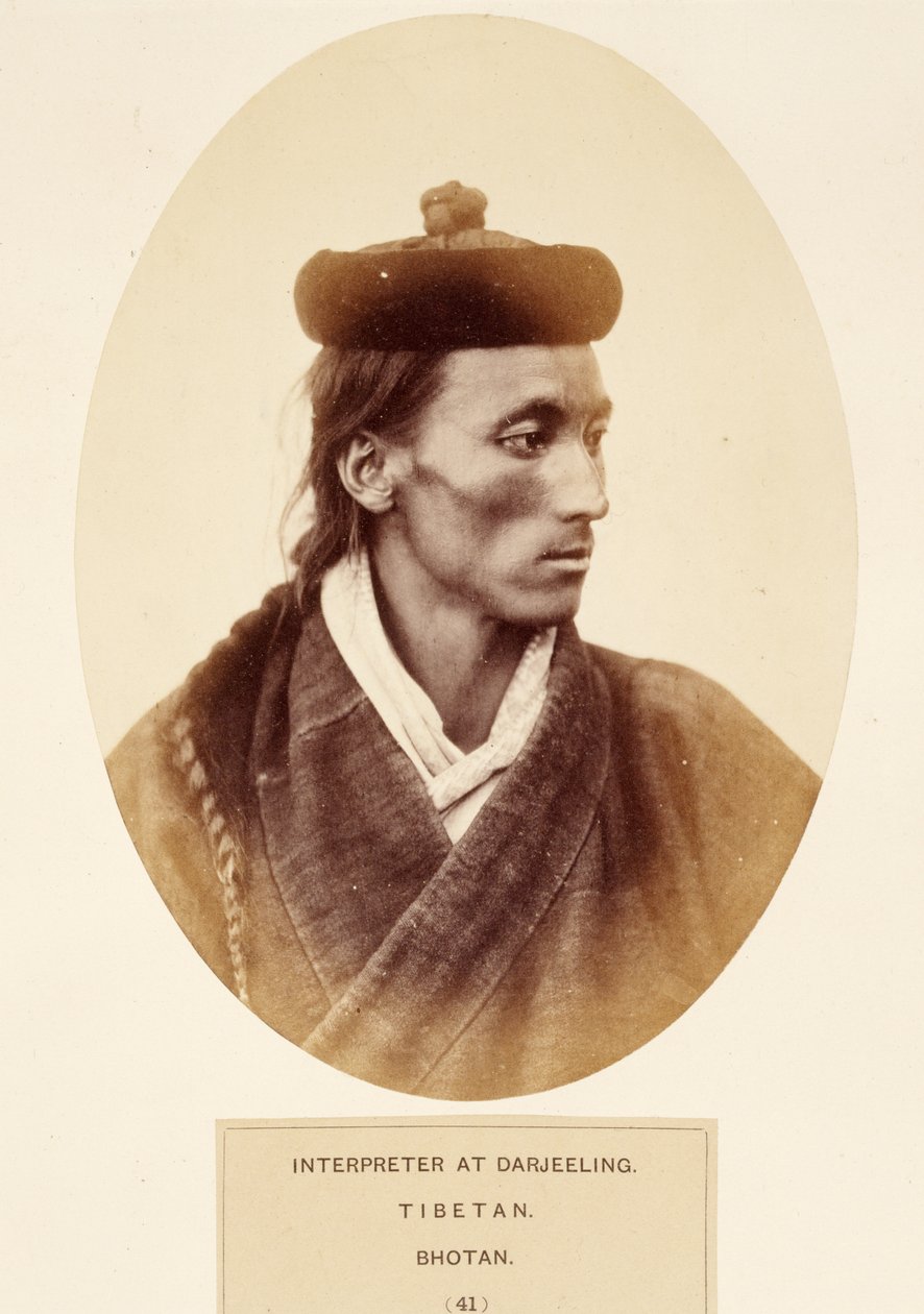 Tolk i Darjeeling, Tibetan, Bhotan, fra The People of India, av J. Forbes Watson, utgitt 1868 (albumtrykk) av English Photographer