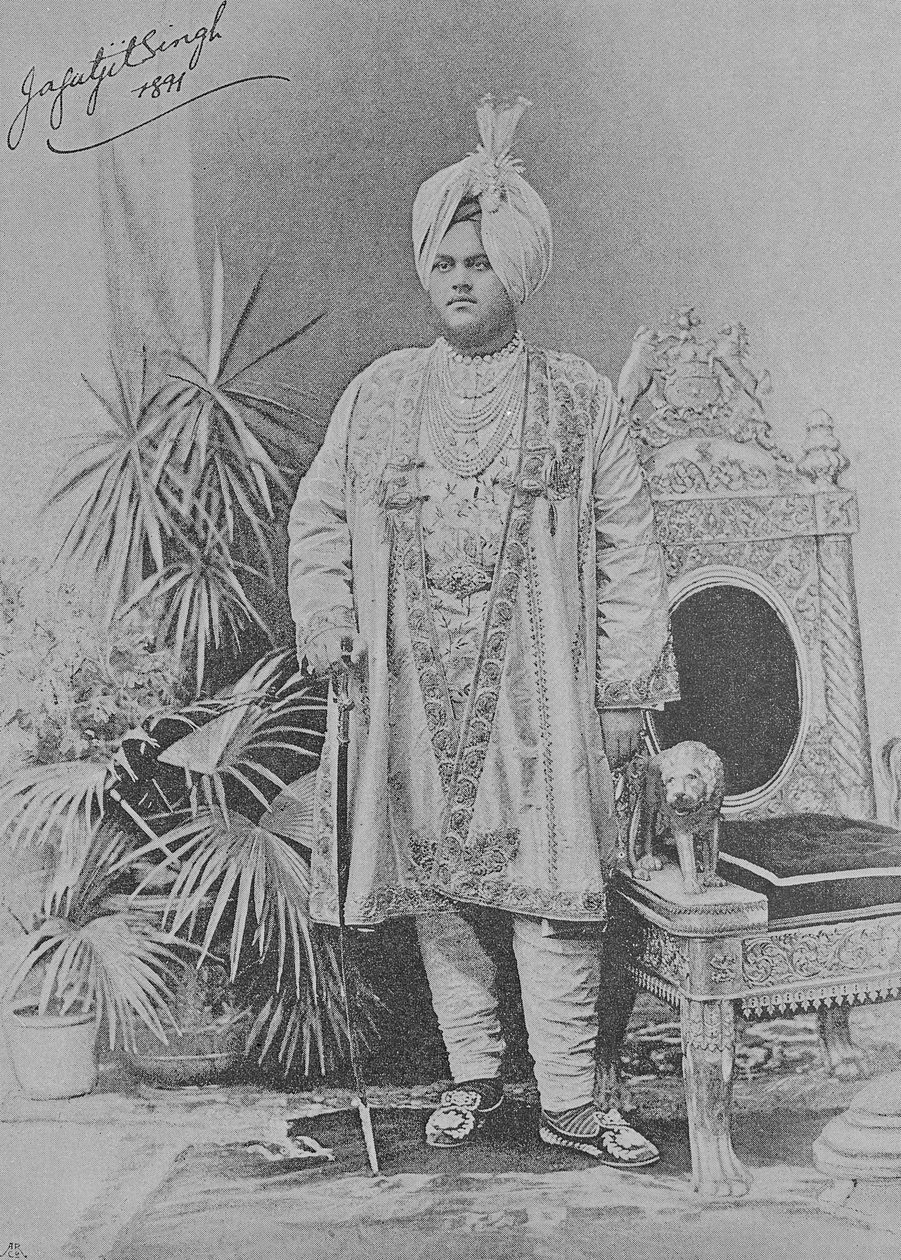 Jagatjit Singh fra Kapurthala, 1891 av English Photographer