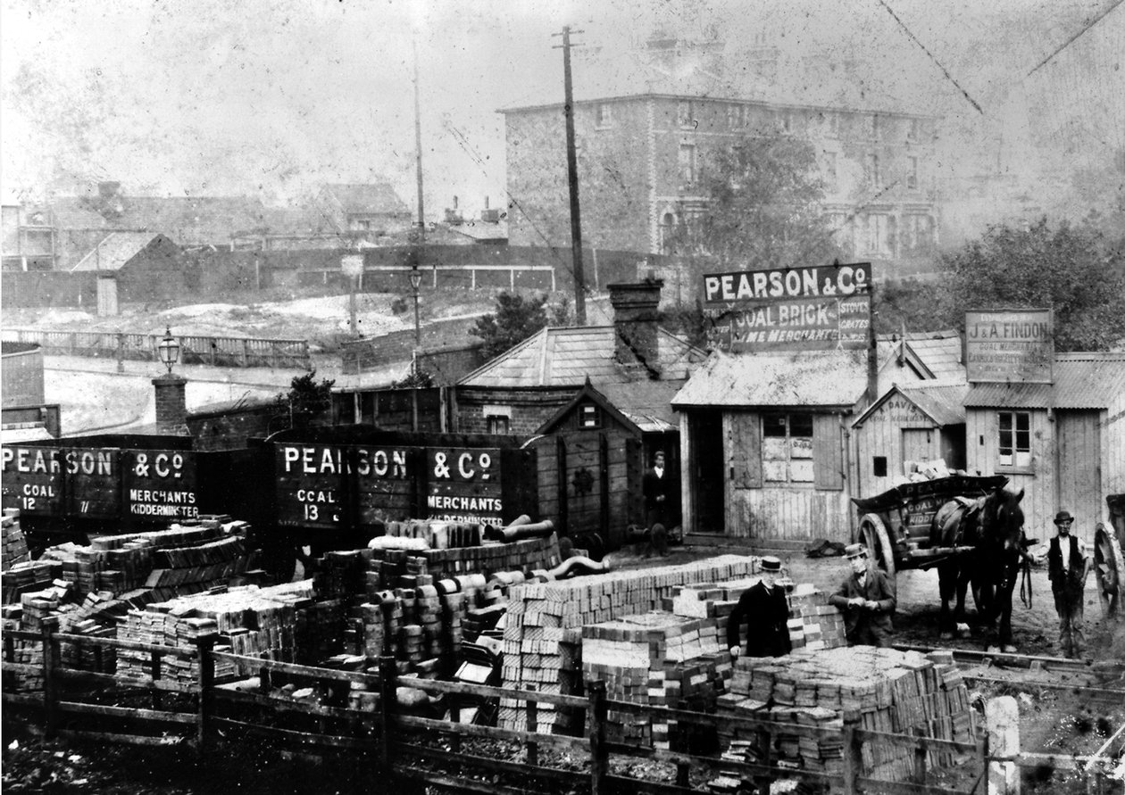 Kidderminster railway godsgård, 1900 av English Photographer