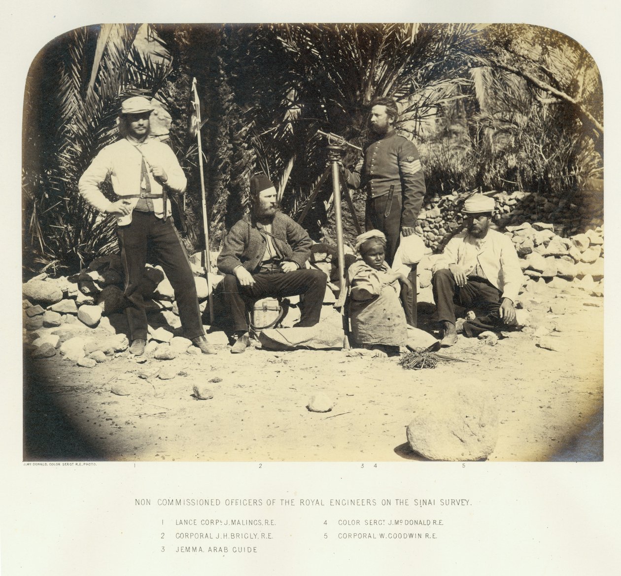 Medlemmer av Sinai Survey Expedition, 1868 av English Photographer