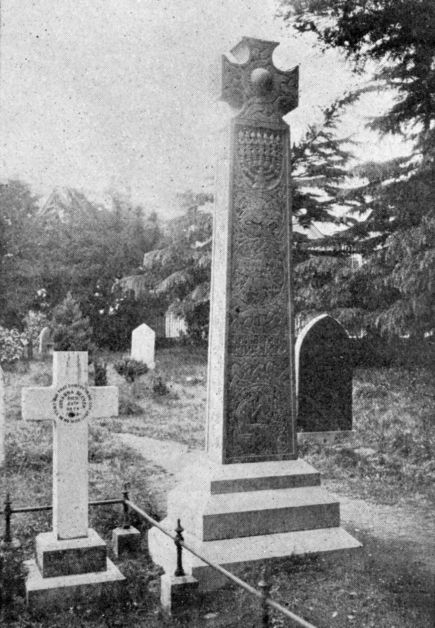 Memorial Cross over John Ruskins Grave, illustrasjon fra The King, 1. juni 1901 av English Photographer