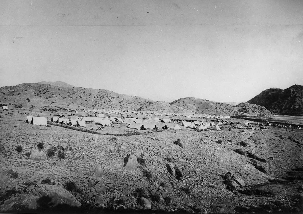 Militær leir under den andre anglo-afghanske krigen, 1878-80 av English Photographer