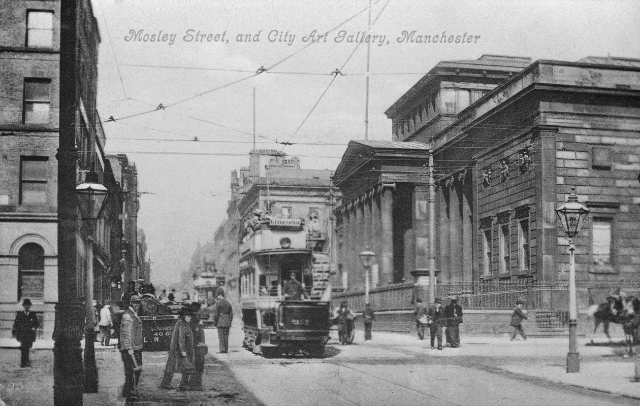 Mosley Street og City Art Gallery, Manchester, ca. 1910 av English Photographer