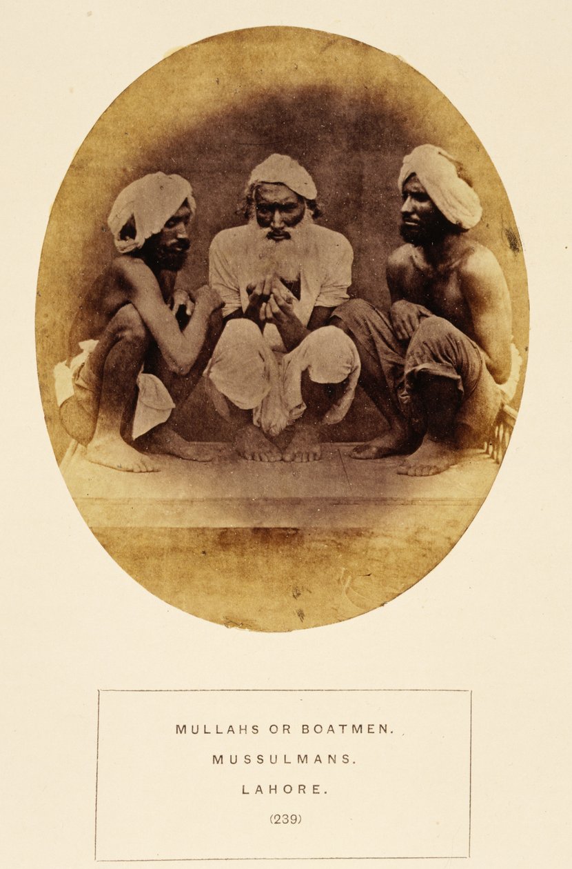 Mullahs or Boatmen, Mussulmans, Lahore, fra The People of India, av J. Forbes Watson, utgitt 1868 (albumtrykk) av English Photographer