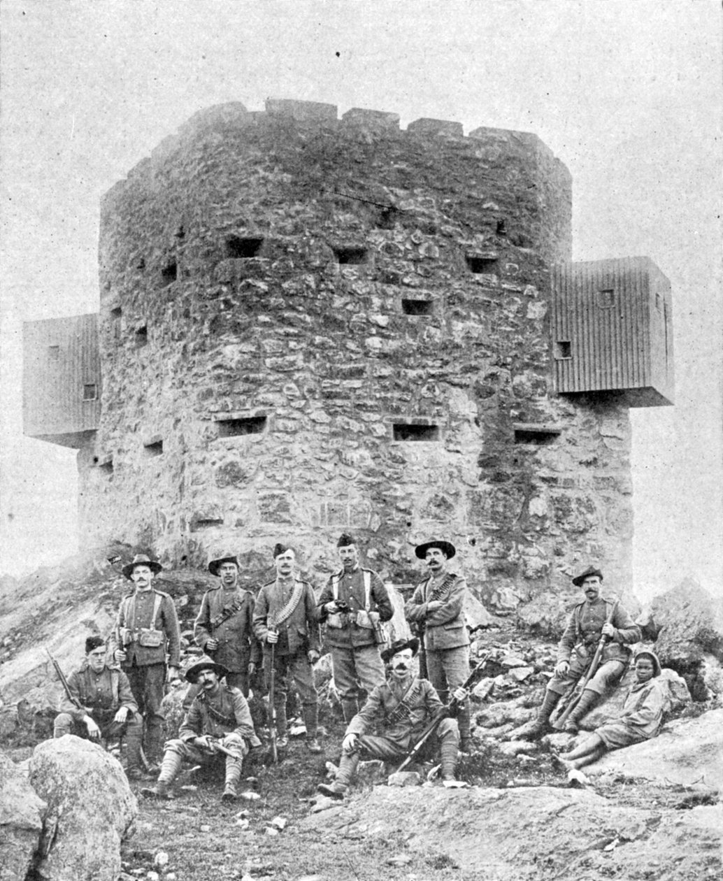 Et av de nye blokkhusfortene som nå blir reist i Transvaal- og Orange River-koloniene, Sør-Afrika, illustrasjon fra The King, 25. mai 1901 av English Photographer