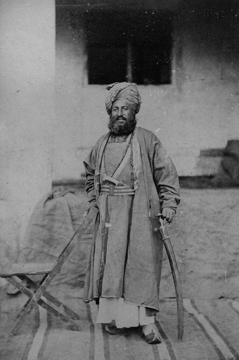 Portrett av en mann tatt under den andre anglo-afghanske krigen, 1878-80 av English Photographer