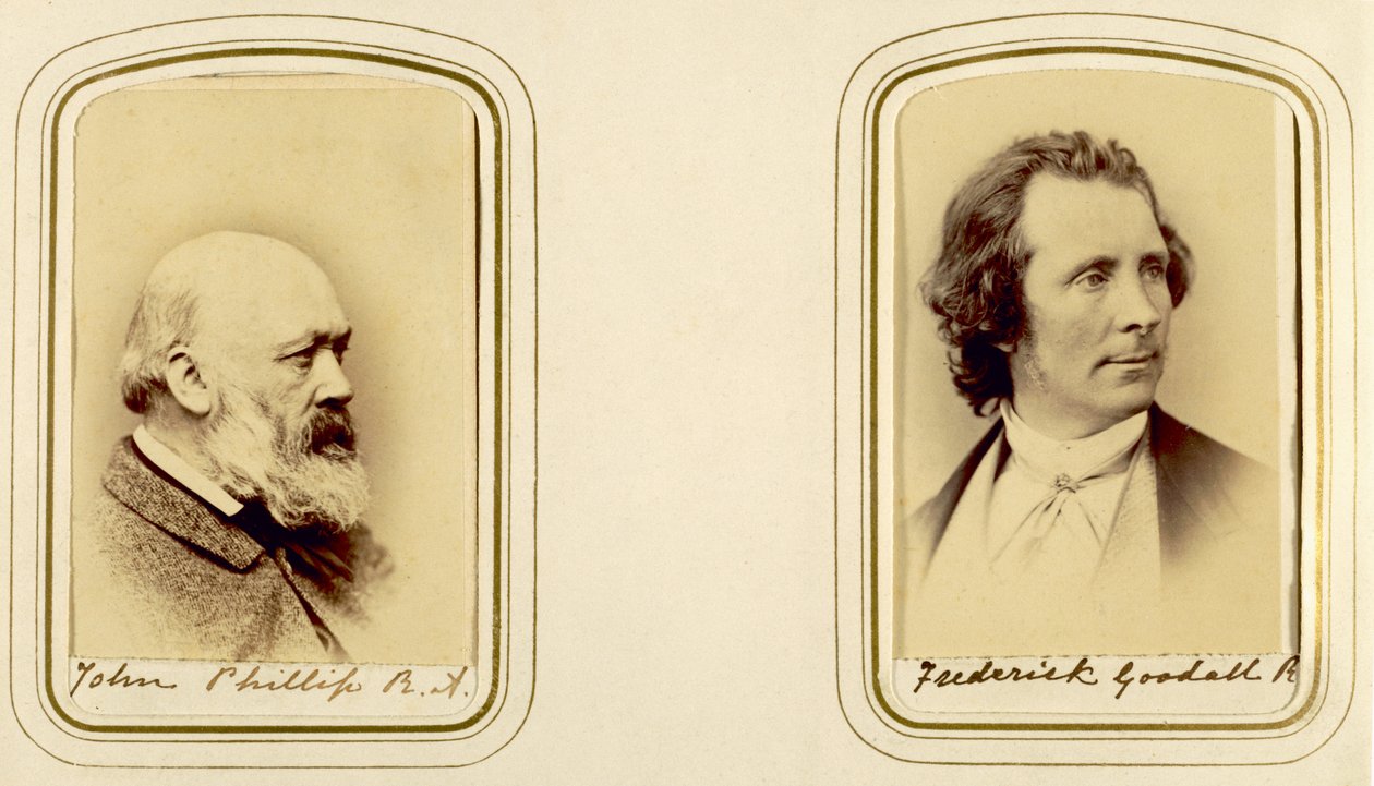Portretter av John Phillip og Frederick Goodall (sepiafoto) av English Photographer